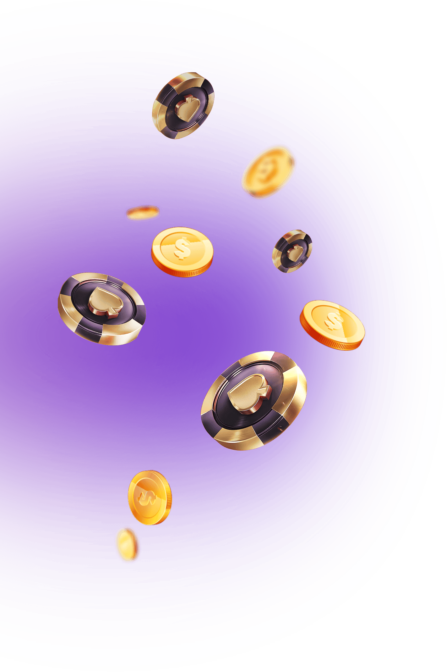 Gold coins and chips background
